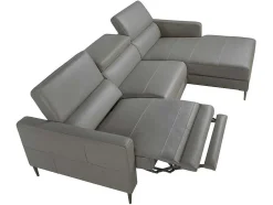 Chaise Longue Bank In Donkergrijs Leer Met Relaxmechanisme 6126 Angel Cerda