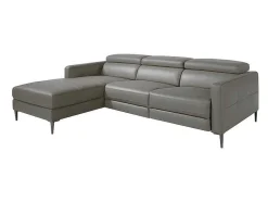 Chaise Longue Bank In Donkergrijs Leer Met Relaxmechanisme 6125 Angel Cerda