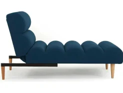 Chaise Longue Eenzits Slaapbank Cival Van Stof - Blauw