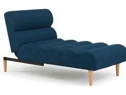Chaise Longue Eenzits Slaapbank Cival Van Stof - Blauw