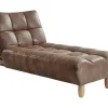 Chaise Longue Klik-Klak Van Gerijpte Microvezel Esteban - Chocolade Vintage