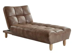 Chaise Longue Klik-Klak Van Gerijpte Microvezel Esteban - Chocolade Vintage
