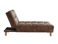 Chaise Longue Klik-Klak Van Gerijpte Microvezel Esteban - Chocolade Vintage