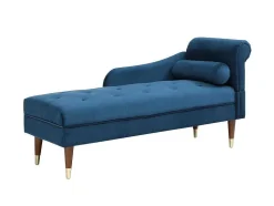 Chaise Longue Links Van Blauwgroen Velours Umari