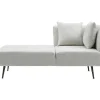 Chaise Longue Links Van Cremekleurige Stof Napasa