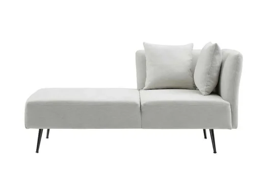 Chaise Longue Links Van Cremekleurige Stof Napasa
