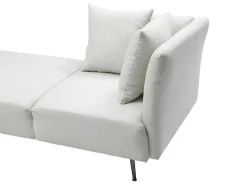 Chaise Longue Links Van Cremekleurige Stof Napasa