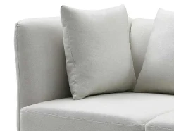 Chaise Longue Links Van Cremekleurige Stof Napasa
