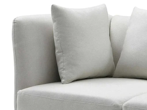 Chaise Longue Links Van Cremekleurige Stof Napasa