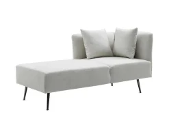 Chaise Longue Links Van Cremekleurige Stof Napasa