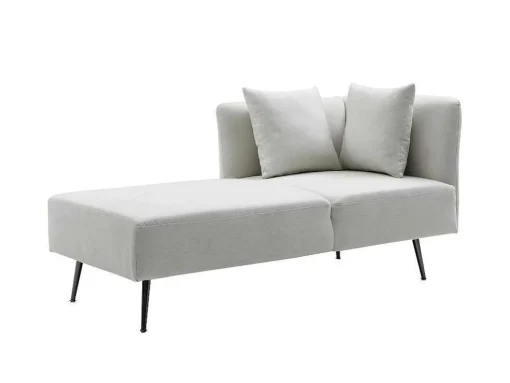 Chaise Longue Links Van Cremekleurige Stof Napasa
