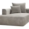 Chaise Longue Met Hoek Links Van Beige Ribfluweel Pineta