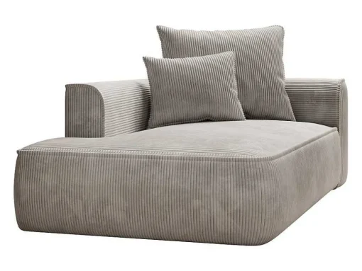 Chaise Longue Met Hoek Links Van Beige Ribfluweel Pineta