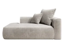 Chaise Longue Met Hoek Links Van Beige Ribfluweel Pineta