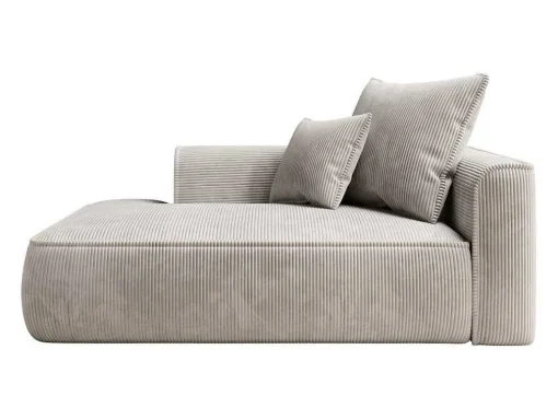 Chaise Longue Met Hoek Links Van Beige Ribfluweel Pineta