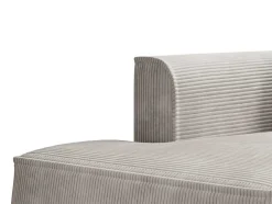 Chaise Longue Met Hoek Links Van Beige Ribfluweel Pineta