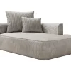 Chaise Longue Met Hoek Rechts Van Beige Ribfluweel Pineta