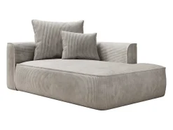 Chaise Longue Met Hoek Rechts Van Beige Ribfluweel Pineta