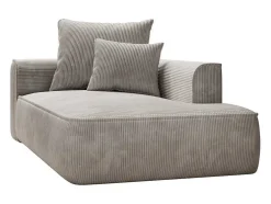 Chaise Longue Met Hoek Rechts Van Beige Ribfluweel Pineta