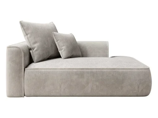 Chaise Longue Met Hoek Rechts Van Beige Ribfluweel Pineta