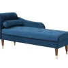 Chaise Longue Rechts Van Blauwgroen Velours Umari