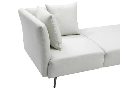 Chaise Longue Rechts Van Cremekleurige Stof Napasa