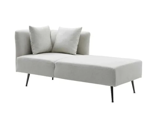 Chaise Longue Rechts Van Cremekleurige Stof Napasa