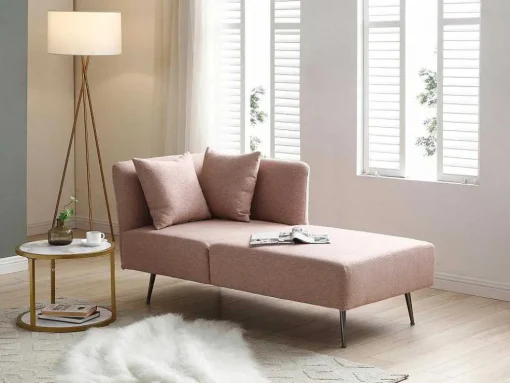 Chaise Longue Rechts Van Roze Stof Napasa
