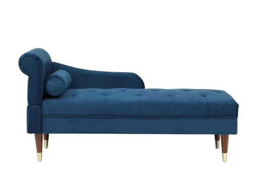 Chaise Longue Rechts Van Blauwgroen Velours Umari