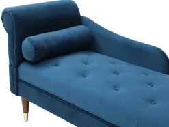Chaise Longue Rechts Van Blauwgroen Velours Umari