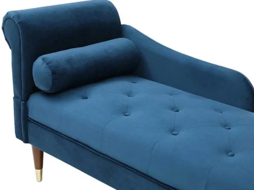 Chaise Longue Rechts Van Blauwgroen Velours Umari