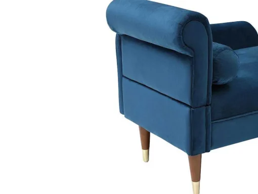 Chaise Longue Rechts Van Blauwgroen Velours Umari