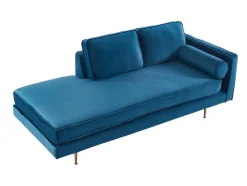 Chaise Longue Van Stof Kahel - Hoek Links - Eendblauw