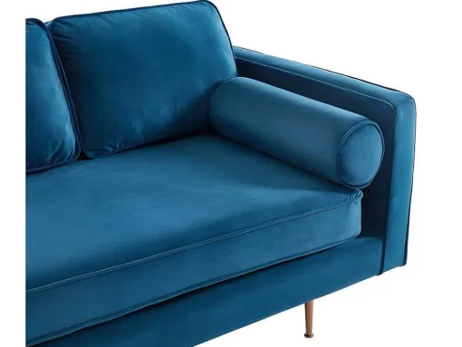 Chaise Longue Van Stof Kahel - Hoek Links - Eendblauw
