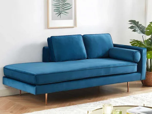 Chaise Longue Van Stof Kahel - Hoek Links - Eendblauw