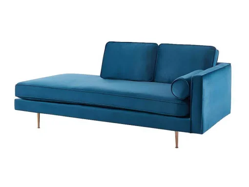 Chaise Longue Van Stof Kahel - Hoek Links - Eendblauw
