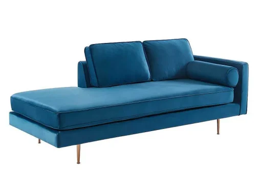 Chaise Longue Van Stof Kahel - Hoek Links - Eendblauw