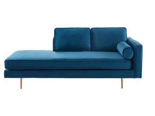 Chaise Longue Van Stof Kahel - Hoek Links - Eendblauw