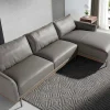 Chaiselongue Bank (R) In Leer En Verdonkerd Staal 6154 Angel Cerda