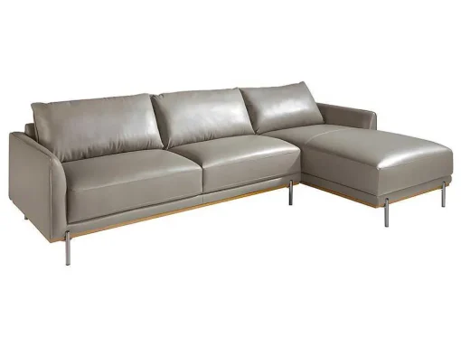 Chaiselongue Bank (R) In Leer En Verdonkerd Staal 6154 Angel Cerda