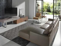 Chaiselongue Bank (R) In Leer En Verdonkerd Staal 6154 Angel Cerda