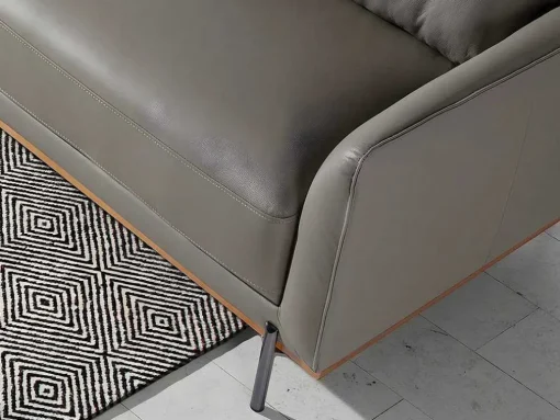 Chaiselongue Bank (R) In Leer En Verdonkerd Staal 6154 Angel Cerda