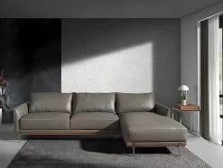 Chaiselongue Bank (R) In Leer En Verdonkerd Staal 6154 Angel Cerda