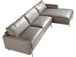 Chaiselongue Bank (R) In Leer En Verdonkerd Staal 6154 Angel Cerda
