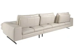 Chaiselongue Sofa (R) In Leer En Mat Staal 6152 Angel Cerda