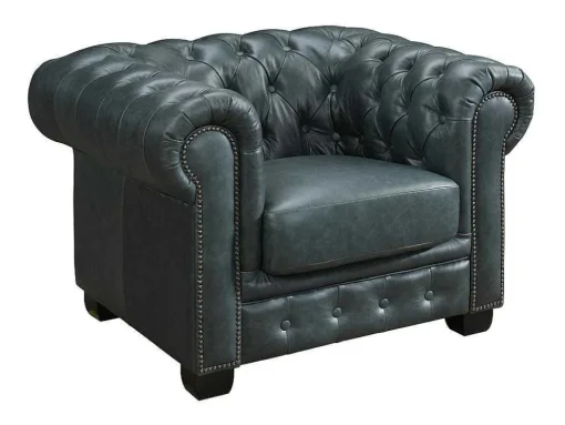 Chesterfield Fauteuil Brenton 100% Buffelleer - Spaans Groen