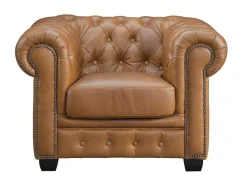 Chesterfield Fauteuil Brenton 100% Buffelleer - Vintage Caramel