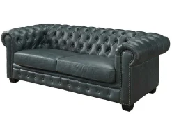 Chesterfield Zitbank 3 + 2 + 1 Plaatsen Brenton 100% Buffelleer - Spaans Groen