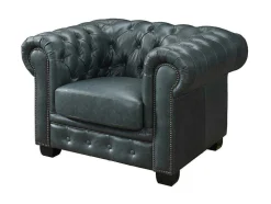 Chesterfield Zitbank 3 + 2 + 1 Plaatsen Brenton 100% Buffelleer - Spaans Groen