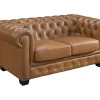 Chesterfield 2-Zitsbank Brenton 100% Buffelleer - Vintage Caramel